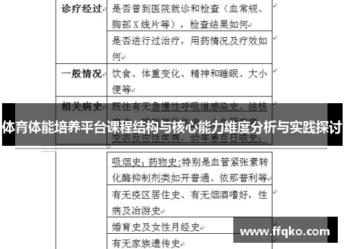 体育体能培养平台课程结构与核心能力维度分析与实践探讨